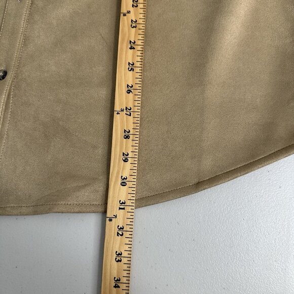 J Jill Button Up Shacket Jacket 3X Wearever Collection Faux Suede Tan - Picture 9 of 12